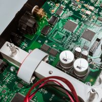 Digital circuit board with microchips and components